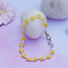 Load image into Gallery viewer, Yellow Handmade Daisy Bracelet
