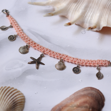 Load image into Gallery viewer, Coral Crochet Beach Charms Bracelet
