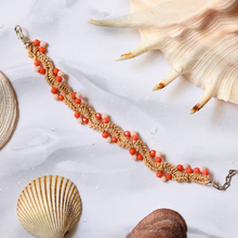 Load image into Gallery viewer, Crochet Coral Mermaid Beads Bracelet
