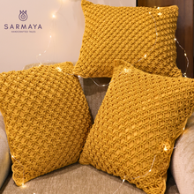 Load image into Gallery viewer, Musturd Yellow Macrame Cushions
