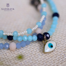 Load image into Gallery viewer, Handmade Evil eye 3 layer bracelet
