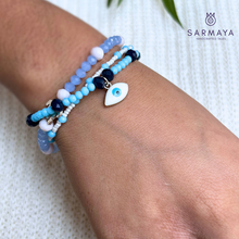 Load image into Gallery viewer, Handmade Evil eye 3 layer bracelet
