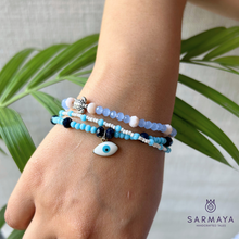 Load image into Gallery viewer, Handmade Evil eye 3 layer bracelet
