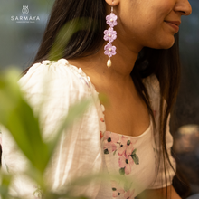 Load image into Gallery viewer, Lavender Floral Fairytale Crochet Handmade Earrings
