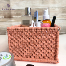 Load image into Gallery viewer, Peach Organiser Macrame Baskets
