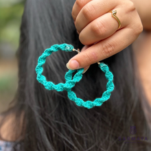 Load image into Gallery viewer, Botanical Twisted Macrame Handmade Hoops
