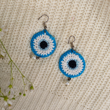 Load image into Gallery viewer, The Evil Eye Crochet Handmade Earrings
