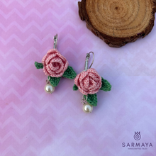 Load image into Gallery viewer, The Wild Rose Handmade Crochet Earrings
