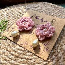 Load image into Gallery viewer, Daffodil handmade crochet earrings

