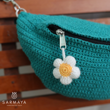 Load image into Gallery viewer, Teal Crochet Fanny Pack Bag
