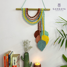 Load image into Gallery viewer, Pastel leaves macrame wall hanging
