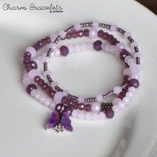 Load image into Gallery viewer, Lazy lilac butterfly charm bracelet
