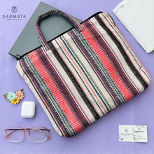 Load image into Gallery viewer, Pastel Love Handloom woven Laptop Sleeves
