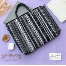 Load image into Gallery viewer, Midnight Blue Handloom woven Laptop Sleeves
