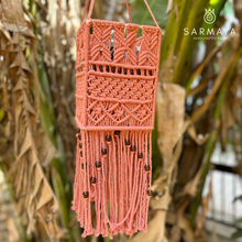 Load image into Gallery viewer, Boho Peach Square Macrame Lamp
